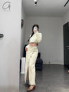 BASERANGE cotton and linen ribbed top FLGTO-RIB-SP24 undyed